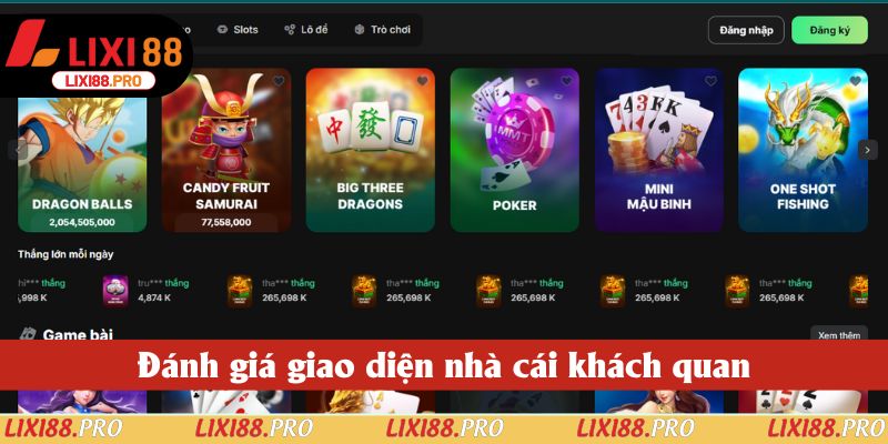 Đánh giá giao diện nhà cái khách quan Đánh giá giao diện nhà cái khách quan